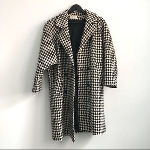 Vintage 90s Houndstooth Peacoat